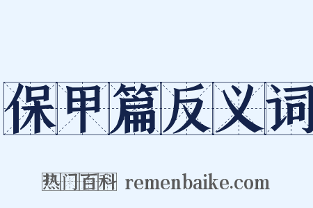 保甲篇反义词是什么意思的图片